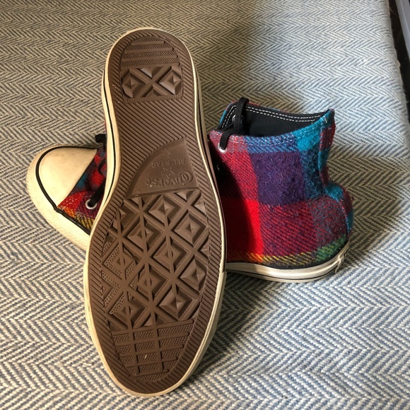 ONE OF A KIND - Custom Woolrich Plaid Converse CTAS Men’s 12 / Women’s 14 - Picture 7 of 8